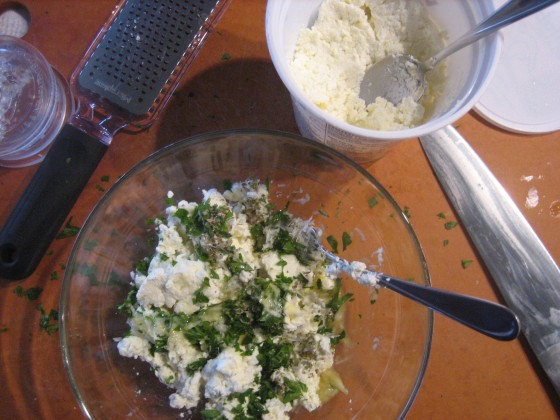 Ricotta-and-Herb-Stuffed Chicken - Making the Filling